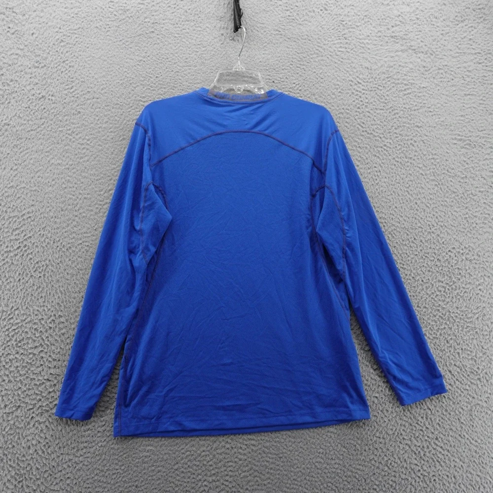 Nike Pro Combat Mens Long Sleeve Dri Fit T Shirt Large Blue Crew Neck Athletic‎